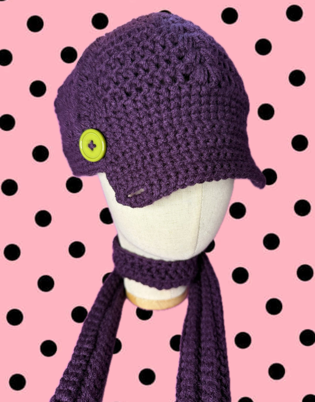 A) Purple News Girl Hat Set